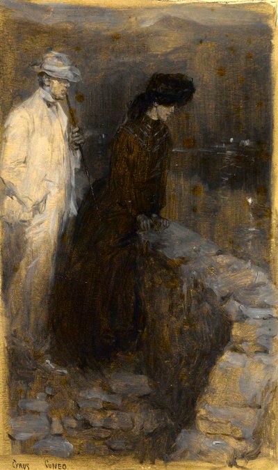 Night Scene: Pensive Couple by Cyrus Cuneo